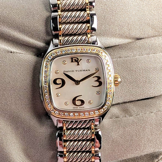 David Yurman Thoroughbred Ladies Watch | Diamond | Mother of Pearl | 25mm