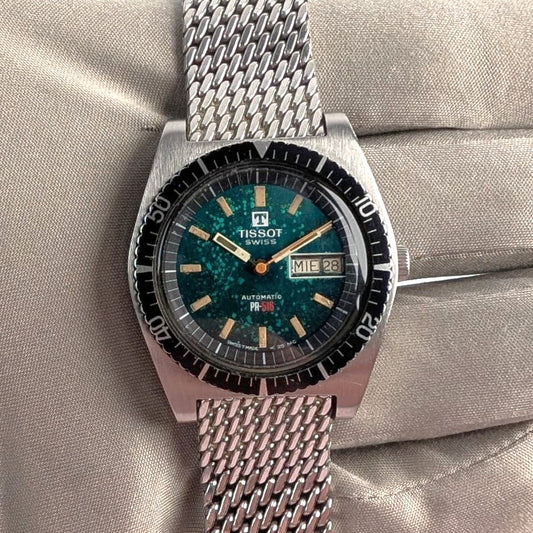Tissot Visodate Seastar PR-516 | James Bond “Live and Let Die” | Mosaic Patina Dial | Original Mesh Bracelet
