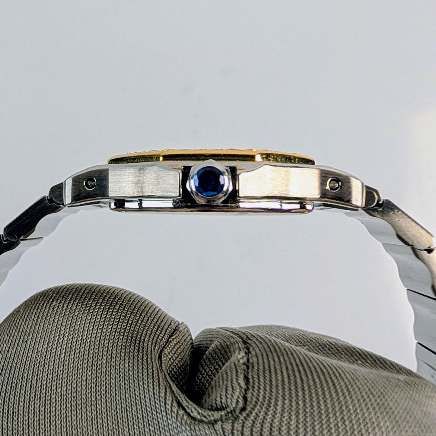 Santos de Cartier Octagon Ladies Watch | Two-Tone Steel & 18K Gold | Diamond Bezel