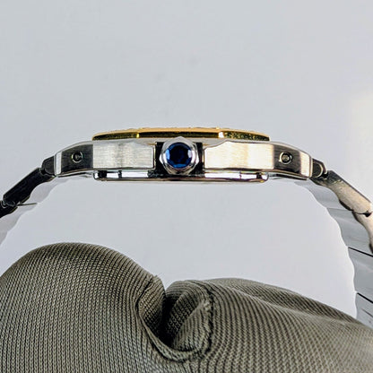 Santos de Cartier Octagon Ladies Watch | Two-Tone Steel & 18K Gold | Diamond Bezel