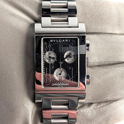 Bulgari Rettangolo Chronograph Men's Watch | Black Dial | Ref. RTC49S