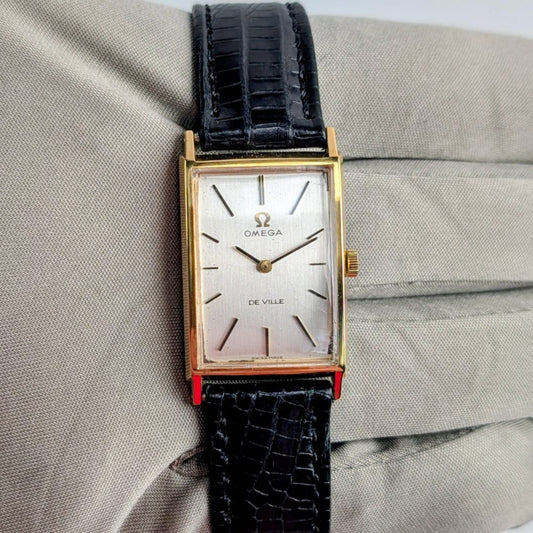 Omega De Ville Tank 18K Yellow Gold Unisex Watch