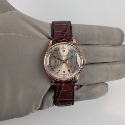 Swiss Vintage Solid 18K Yellow Gold Men's Chronograph Watch | Recently Serviced
