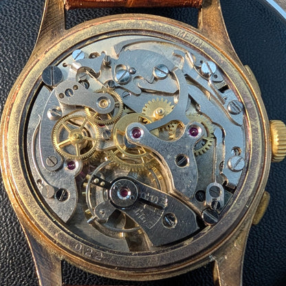 Swiss Vintage Solid 18K Yellow Gold Men's Chronograph Watch | Recently Serviced