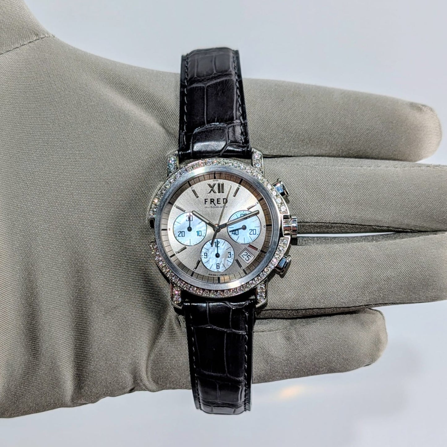 Fred of Paris Mens Diamond Bezel Watch R13-1011 MSRP $9,975