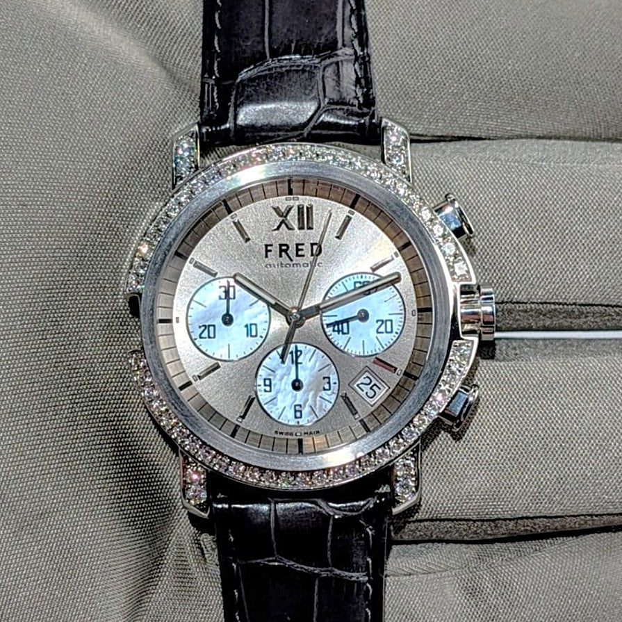 Fred of Paris Mens Diamond Bezel Watch R13-1011 MSRP $9,975