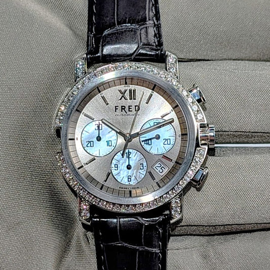Fred of Paris Mens Diamond Bezel Watch R13-1011 MSRP $9,975