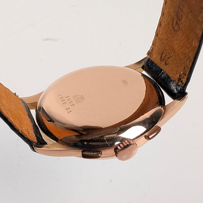Orator Chronograph Suisse 18K Rose Gold Vintage Watch