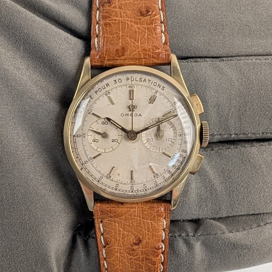 Omega Calibre 320 Chronograph Solid 18K Gold | Pulsations Dial | Ref. 101.002