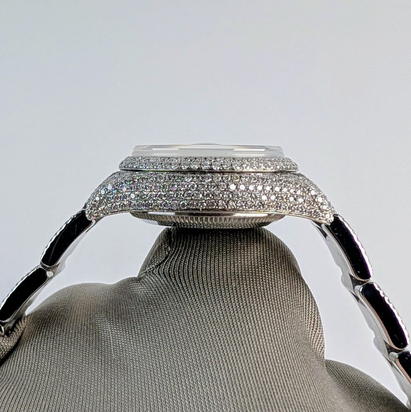 Rolex Datejust Ladies — Custom Natural Diamond Encrusted, Silver Index Dial, Ref. 179160