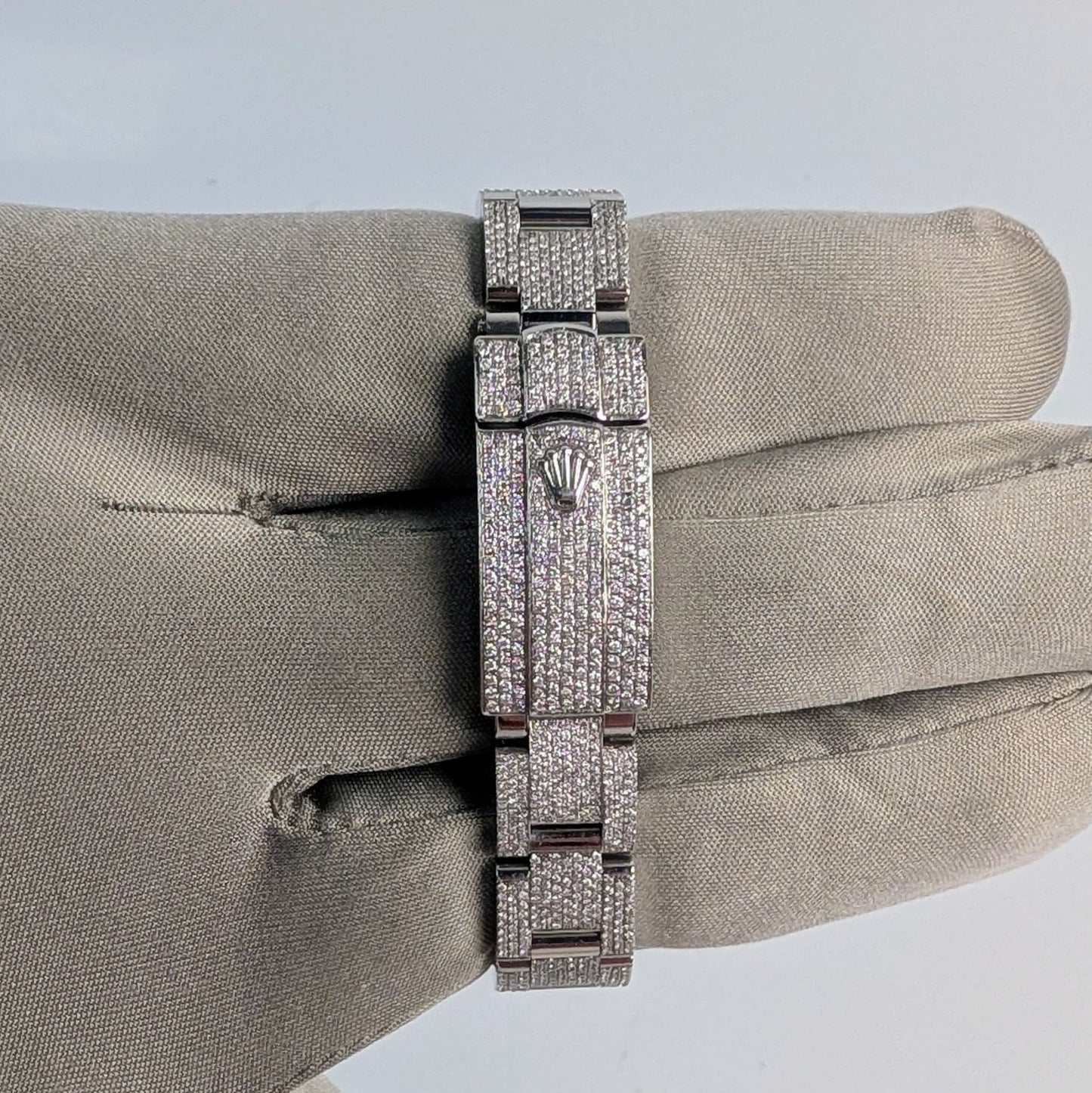 Rolex Datejust Ladies — Custom Natural Diamond Encrusted, Silver Index Dial, Ref. 179160