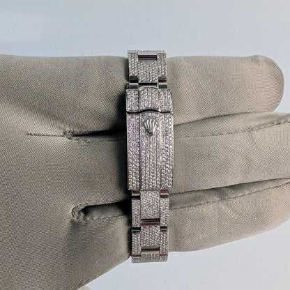 Rolex Datejust Ladies — Custom Natural Diamond Encrusted, Silver Index Dial, Ref. 179160