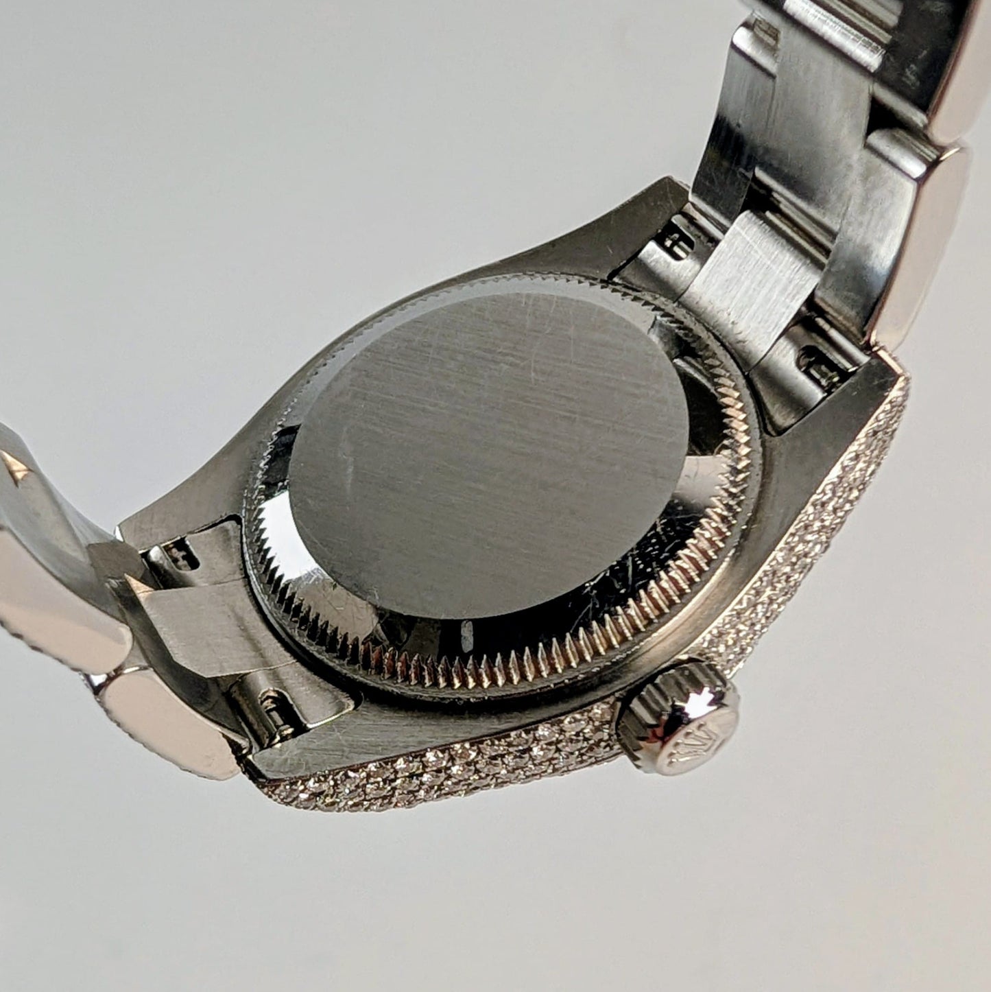 Rolex Datejust Ladies — Custom Natural Diamond Encrusted, Silver Index Dial, Ref. 179160