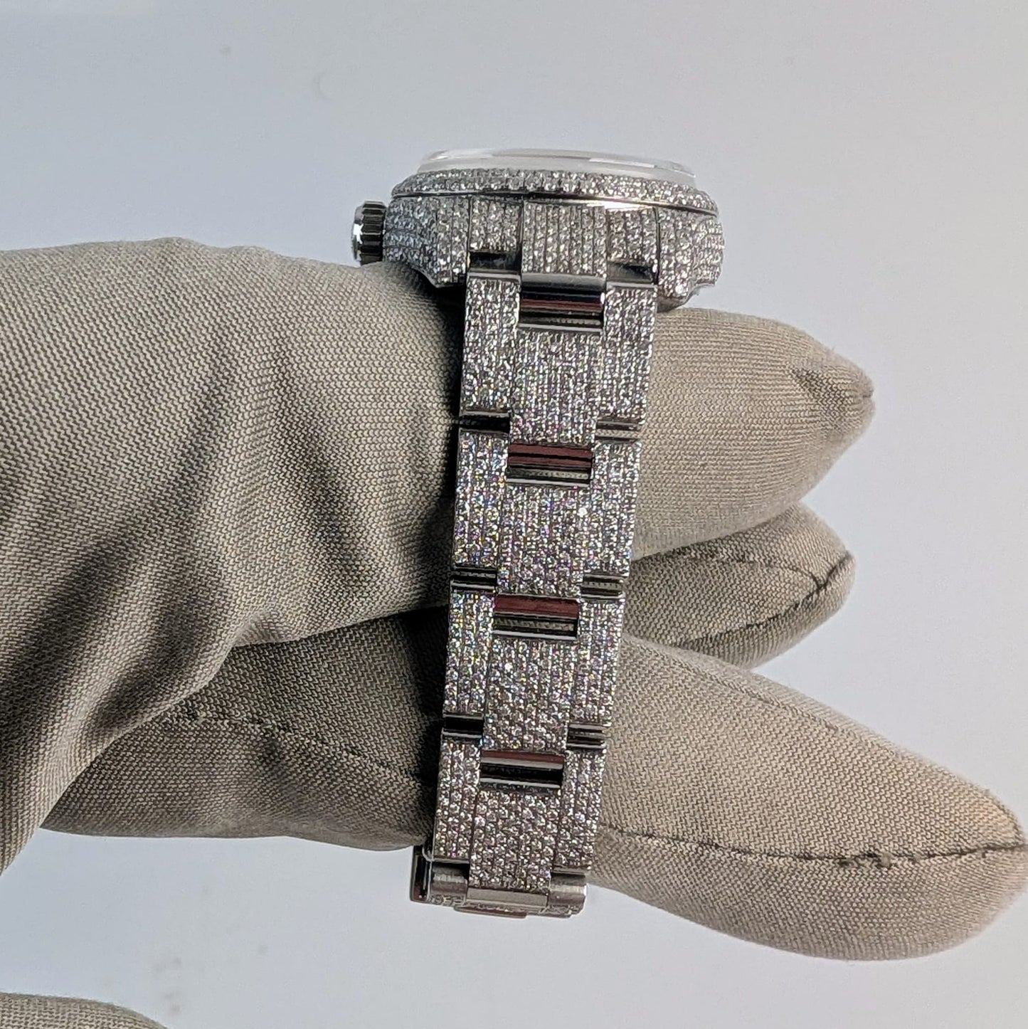 Rolex Datejust Ladies — Custom Natural Diamond Encrusted, Silver Index Dial, Ref. 179160