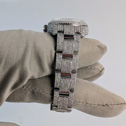 Rolex Datejust Ladies — Custom Natural Diamond Encrusted, Silver Index Dial, Ref. 179160
