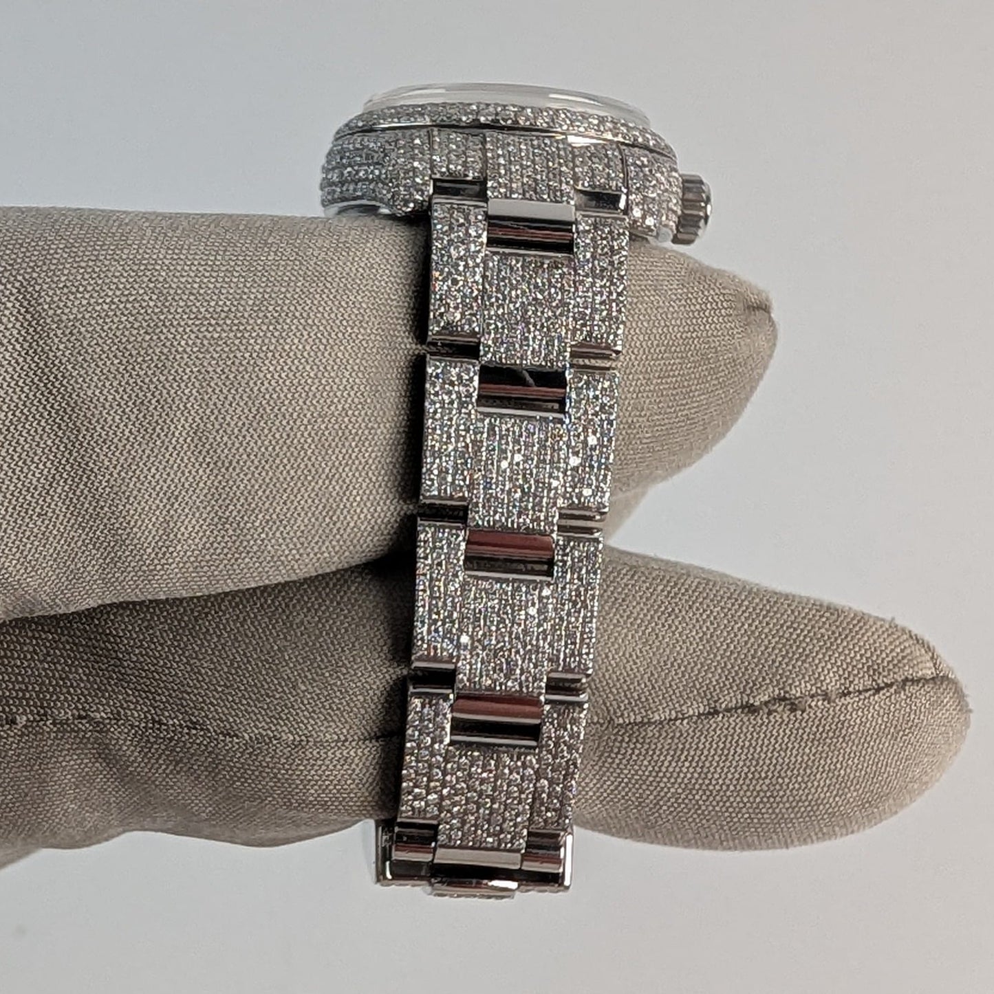 Rolex Datejust Ladies — Custom Natural Diamond Encrusted, Silver Index Dial, Ref. 179160