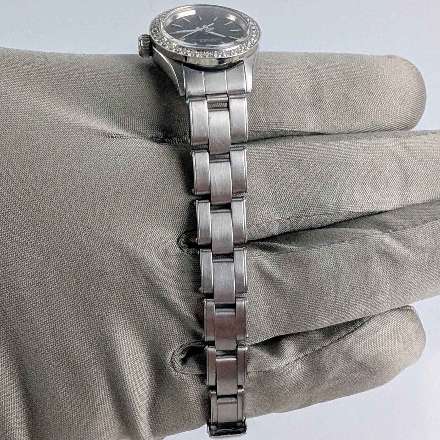 Rolex Ladies Oyster Perpetual | Black Dial | Diamond Bezel | Ref. 6618