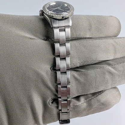 Rolex Ladies Oyster Perpetual | Black Dial | Diamond Bezel | Ref. 6618